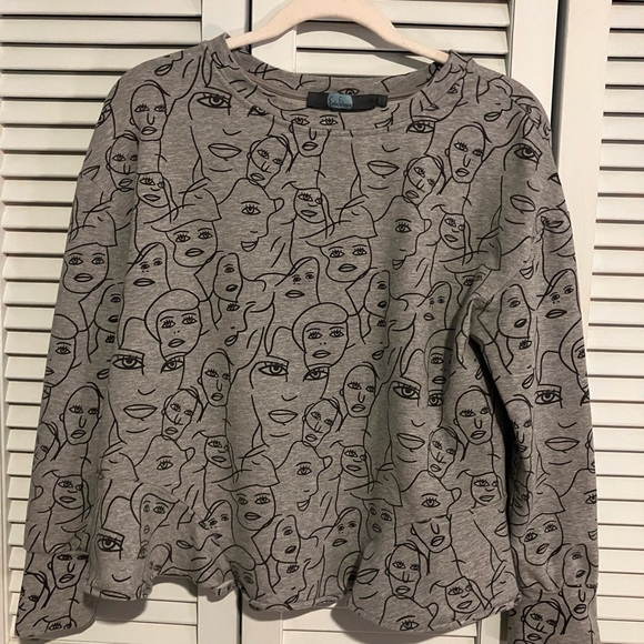Anthropologie Eva Franco Forever Face Peplum Sweatshirt - Picture 4 of 5